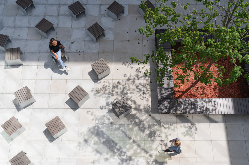Press kit | 1387-14 - Press release | Adaptable, Sustainable and Inclusive: Two New High Schools Rethink the Learning Environment for Montreal Students - TLA+UN+NEUF - Institutional Architecture -   <p class="">View of the inner courtyard – Aux Mille-Voix high school</p>   - Photo credit: Raphaël Thibodeau
