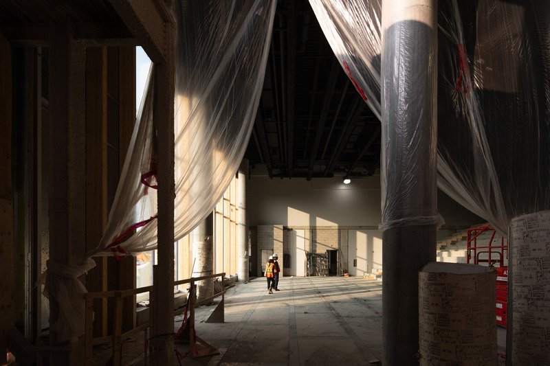 Press kit | 1387-14 - Press release | Adaptable, Sustainable and Inclusive: Two New High Schools Rethink the Learning Environment for Montreal Students - TLA+UN+NEUF - Institutional Architecture -   The building under construction – Aux Mille-Voix high school   - Photo credit: Raphaël Thibodeau