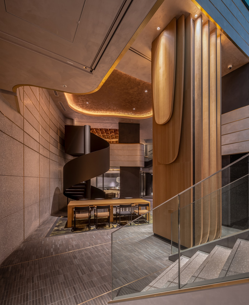 Dossier de presse | 7620-01 - Communiqué de presse | Park Court Jingu Kitasando The Tower Wins the Architecture MasterPrize 2024 - Hoshino Architects - Architecture résidentielle - Study lounge - Crédit photo : <pre>Kawasumi-Kobayashi Kenji Photograph Office<br>Photo provision by Mitsui Fudosan Residential</pre>
