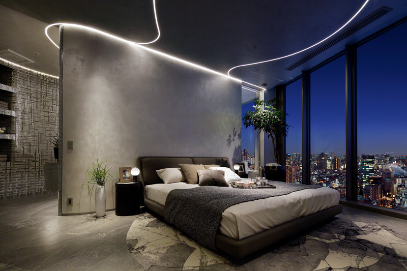 Dossier de presse | 7620-01 - Communiqué de presse | Park Court Jingu Kitasando The Tower Wins the Architecture MasterPrize 2024 - Hoshino Architects - Architecture résidentielle - Model room - Crédit photo : Mitsui Fudosan Residential