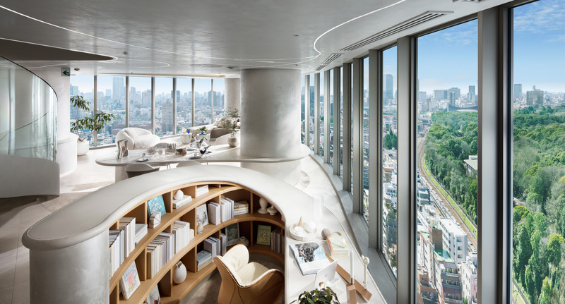 Dossier de presse | 7620-01 - Communiqué de presse | Park Court Jingu Kitasando The Tower Wins the Architecture MasterPrize 2024 - Hoshino Architects - Architecture résidentielle - Model room - Crédit photo : Mitsui Fudosan Residential