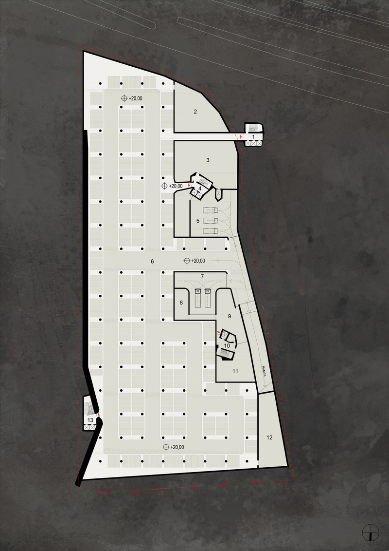Dossier de presse | 1427-01 - Communiqué de presse | Küçükçekmece Djemevi wins Future Project of the Year at WAF 2024 - EAA-Emre Arolat Architecture - Architecture commerciale -  Car Park Plan - Crédit photo : EAA-Emre Arolat Architecture Archives
