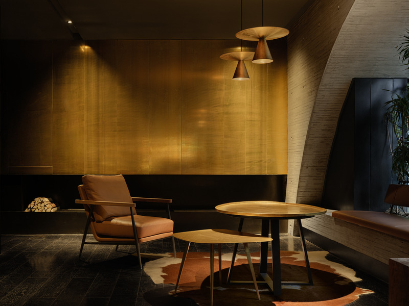 Press kit | 7030-04 - Press release | The Whisky Bar - JSPA Design - Commercial Interior Design -  Yellow brass fire place  - Photo credit: Liu Xinghao