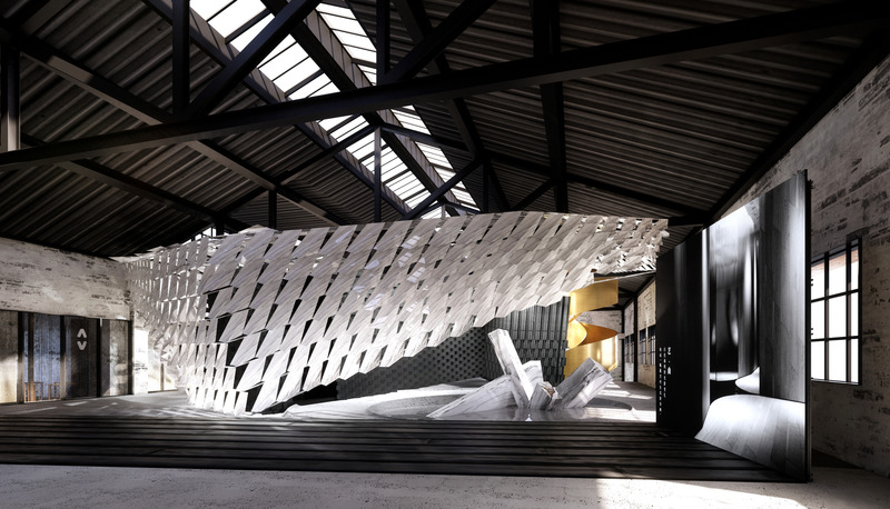 Press kit | 7645-01 - Press release | WOSA Sintered Stone Showroom - The Volks Design & Research Consulting Ltd. - Commercial Interior Design - Photo credit: The Volks Design Team