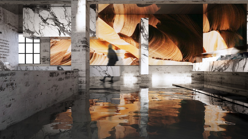 Press kit | 7645-01 - Press release | WOSA Sintered Stone Showroom - The Volks Design & Research Consulting Ltd. - Commercial Interior Design - Photo credit: The Volks Design Team