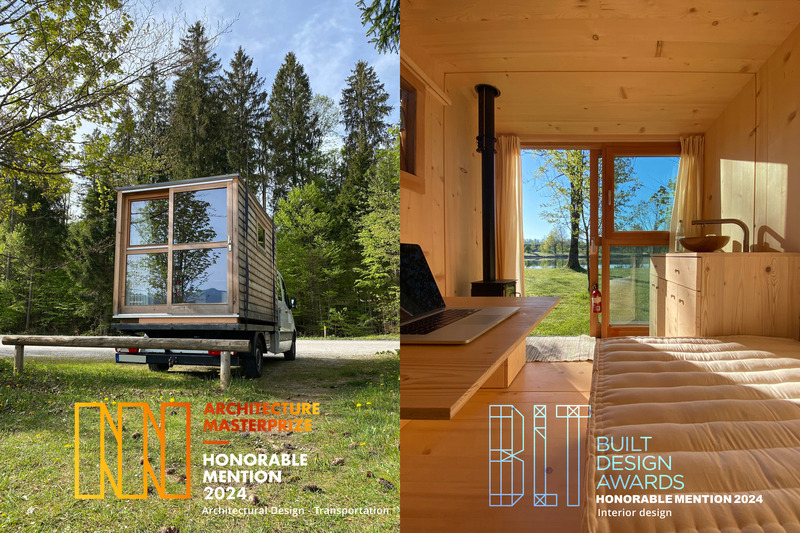 Press kit | 7649-02 - Press release | COCOON Freelancer -  Free of Glue, Chemicals and Plastic - AttiaDesign & Weidlich moon-wood manufactory - Lifestyle -  <b>AMP Architecture MasterPrize 2024</b>: Honorable Mention in Architectural Design - Transportation.<br><br><b>BLT Built Design Awards 2024</b>: Honorable Mention in Interior Design.<br>  - Photo credit: AttiaDesign