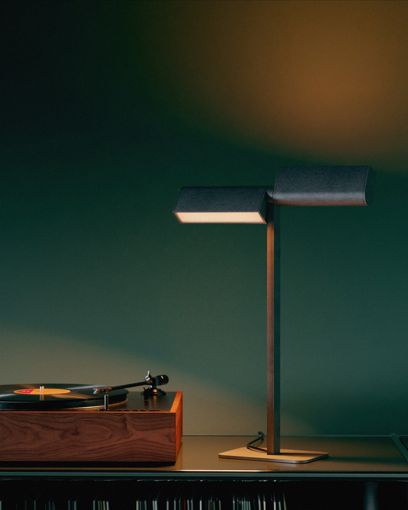 Press kit | 1619-10 - Press release | Lambert & Fils Introduces Ipoli: A Bright and Lively New Collection - Lambert & Fils - Lighting Design - Ipoli 10, table lamp, tumbled aluminum finish  - Photo credit: Darius Laprise