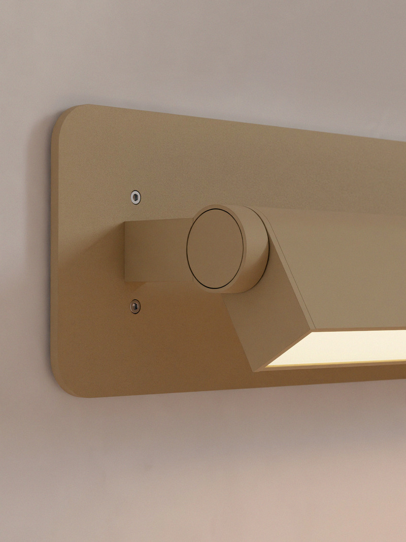 Press kit | 1619-10 - Press release | Lambert & Fils Introduces Ipoli: A Bright and Lively New Collection - Lambert & Fils - Lighting Design - <p class="">Touch dimmer - Ipoli 03, wall sconce, beige finish</p> - Photo credit: Darius Laprise