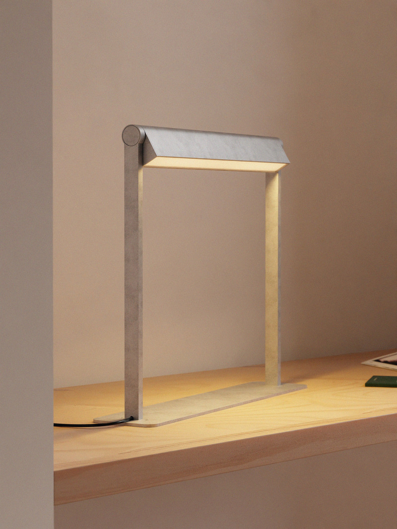 Press kit | 1619-10 - Press release | Lambert & Fils Introduces Ipoli: A Bright and Lively New Collection - Lambert & Fils - Lighting Design - <p class="">Ipoli 11, table lamp, tumbled aluminum finish</p> - Photo credit: Darius Laprise
