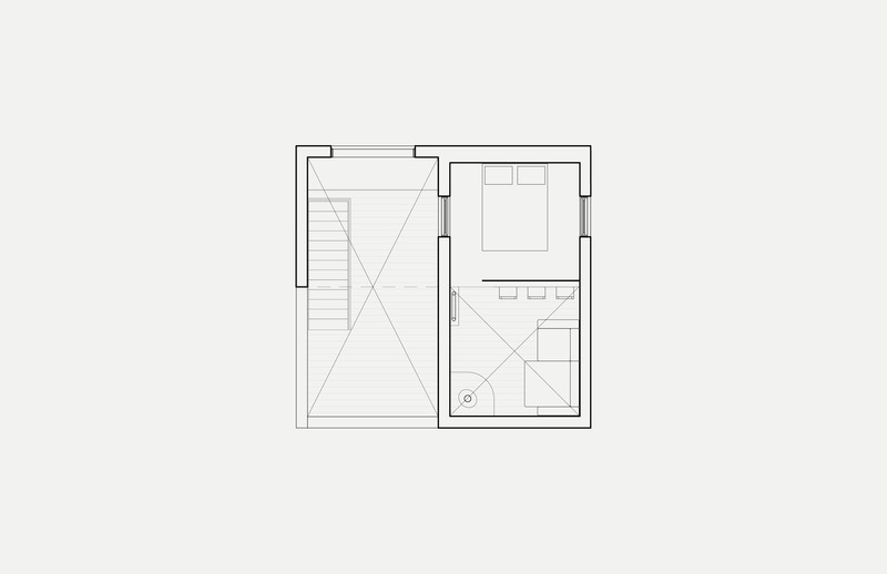 Dossier de presse | 7507-02 - Communiqué de presse | Blok - Quinzhee Architecture - Architecture résidentielle - Plan de la mezzanine - Crédit photo : Quinzhee Architecture