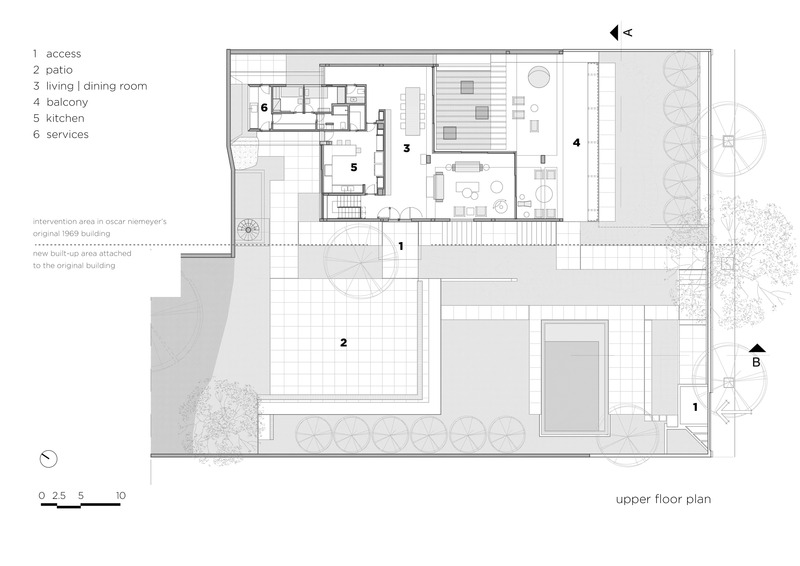 Press kit | 7673-01 - Press release | Itaúna House - Siqueira+Azul - Residential Architecture - Upper Floor Plan - Photo credit: Siqueira+Azul