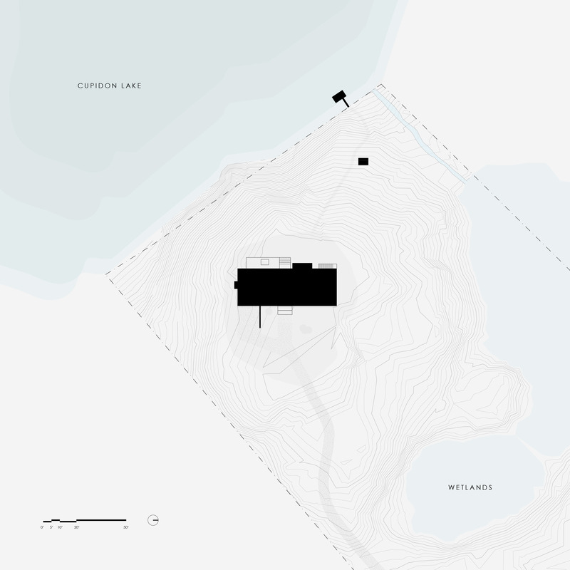Dossier de presse | 7627-01 - Communiqué de presse | Entre lac et forêt - LOCUS architecture+design - Architecture résidentielle -  Plan du site - Crédit photo : LOCUS architecture+design