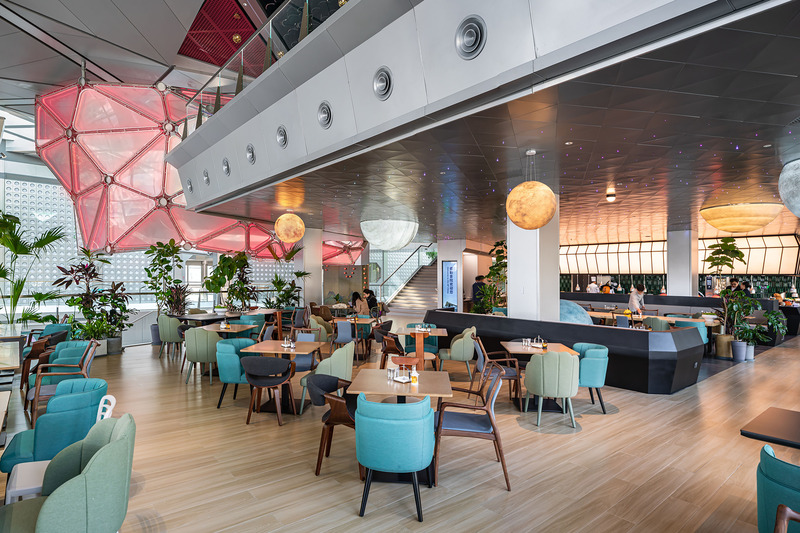 Press kit | 4150-12 - Press release | Deloitte University Asia Pacific China - aoe - Commercial Interior Design - The restaurant with the theme of the universe and stars. - Photo credit:  Ray Xin 