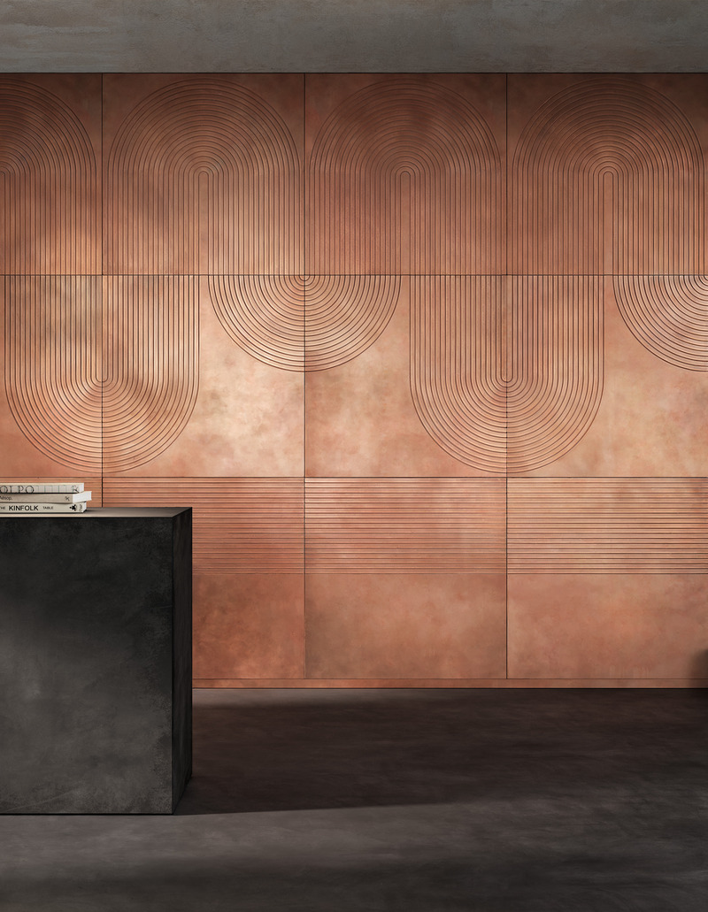 Press kit | 4232-28 - Press release | Superfici Venice Collection by Materica - Materica - Product -  <b><i>Path</i></b> by StorageMilano. <p class="">Surfaces as dynamic geometries</p>  - Photo credit: Courtesy of Materica