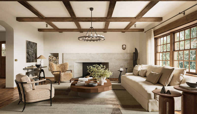 Dossier de presse | 3127-02 - Communiqué de presse | T-Residence - DJDS - Dorothee Junkin Design Studio - Design d’intérieur résidentiel - T-Residence_Living Room with Fireplace - Crédit photo : DJDS - Dorothee Junkin Design Studio