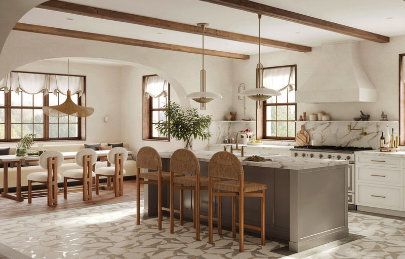 Dossier de presse | 3127-02 - Communiqué de presse | T-Residence - DJDS - Dorothee Junkin Design Studio - Design d’intérieur résidentiel - T-Residence_Kitchen towards Breakfast Nook - Crédit photo : DJDS - Dorothee Junkin Design Studio
