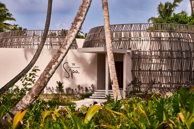 Press kit | 7684-01 - Press release | Waldorf Astoria Seychelles Platte Island:   A New Era of Luxury in the      Seychelles - Eco-id Architects - Commercial Architecture -  Spa Entrance  - Photo credit:  Waldorf Astoria Seychelles Platte Island 