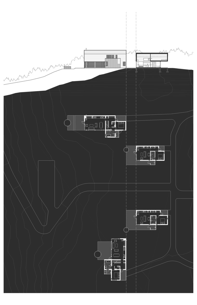 Dossier de presse | 1487-01 - Communiqué de presse | Ridge On The Chimney - MacKay-Lyons Sweetapple Architects - Architecture commerciale - Site plan composite  - Crédit photo : MacKay-Lyons Sweetapple Architects