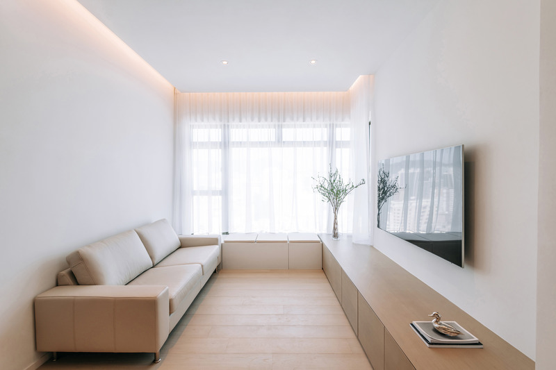 Dossier de presse | 6042-02 - Communiqué de presse | Undulating Compact Home in Hong Kong Defines Spatial Harmony and Provides Ingenious Storage Solutions with ‘Horizontal’ Cabinetry - Adrian Chan Design and Research Office - Design d’intérieur résidentiel - Crédit photo : Kevin Mak