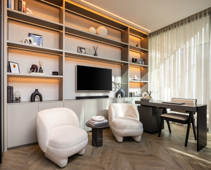 Dossier de presse | 7534-05 - Communiqué de presse | Créer la sérénité : l’alchimie des matériaux et de l’espace à la villa Esencia - ELE Interior - Design d’intérieur résidentiel - Essencia Villa by ELE Interior - Crédit photo : Aasiya Jagadeesh
