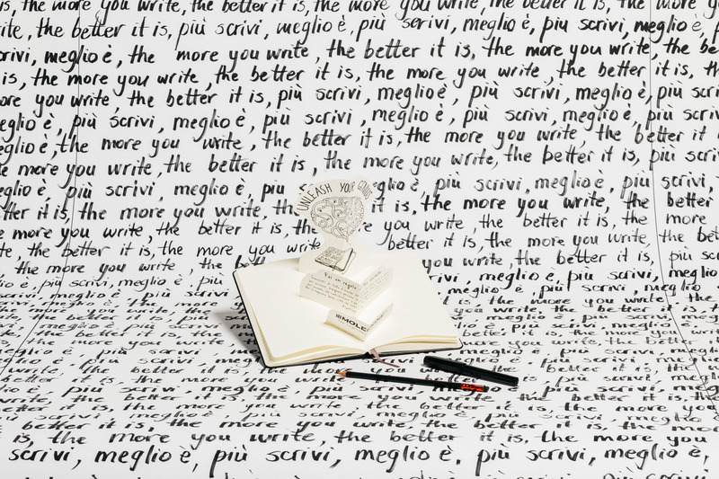 Press kit | 4232-26 - Press release | “Unleash Your Genius”: The Creative Power Of Mark-Making - Moleskine - Event + Exhibition - Unleash Your Genius' — the latest campaign by Moleskine - Photo credit: Courtesy of Moleskine®