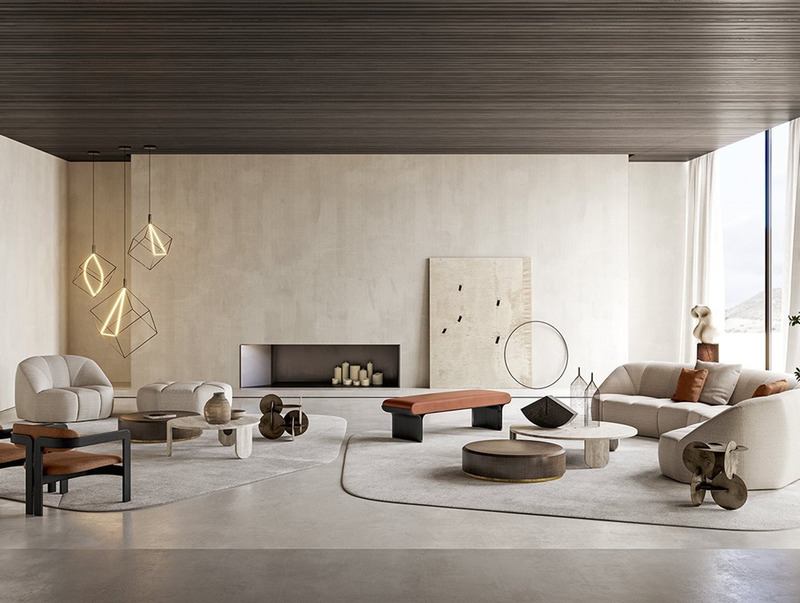 Dossier de presse | 7656-01 - Communiqué de presse | Fendi Casa, Dolce & Gabbana Casa, Versace Home, Bentley Home et Gallotti & Radice rejoignent Maison Territo au Royalmount, marquant un tournant pour le design italien à Montréal - Maison Territo - Design d’intérieur résidentiel - Un espace sculptural signé Gallotti&amp;Radice, où les formes organiques et les matériaux nobles dialoguent dans une ambiance minimaliste. Présenté chez Maison Territo, ce salon incarne l’élégance italienne la plus contemporaine. - Crédit photo : Gallotti&amp;Radice
