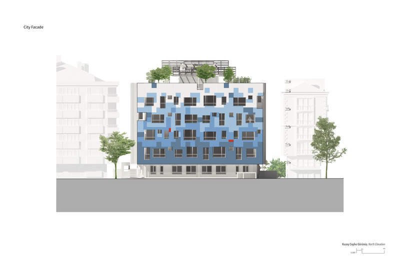 Press kit | 5649-04 - Press release | SU: The New Design by Aytac Architects for a Residential Project Seeks to Re-imagine a Dialogue Between Nature and Culture - Aytac Architects - Residential Architecture - North Facade "City Facade" - Photo credit: Aytac Architects