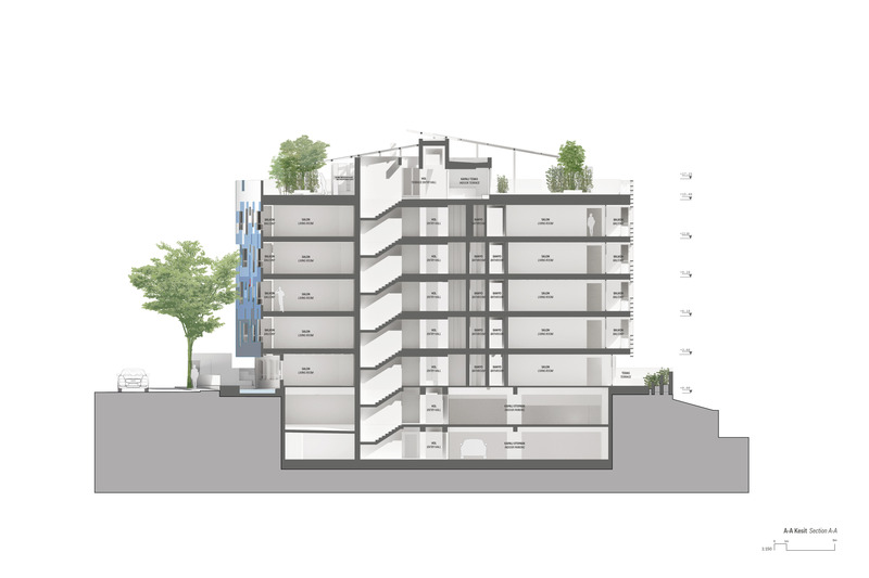 Press kit | 5649-04 - Press release | SU: The New Design by Aytac Architects for a Residential Project Seeks to Re-imagine a Dialogue Between Nature and Culture - Aytac Architects - Residential Architecture - Section - Photo credit: Aytac Architects