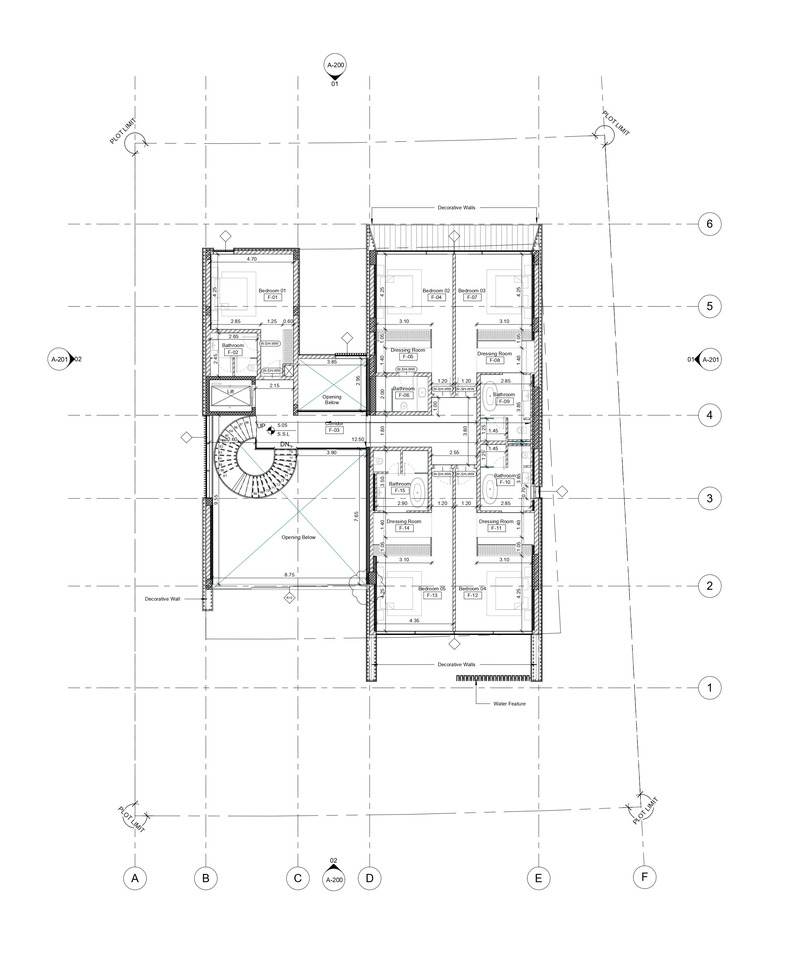 Dossier de presse | 7688-01 - Communiqué de presse | MEMAR Architecture Unveils Award-Winning Dubai Hills Villa - MEMAR Architecture - Architecture résidentielle - First floor plan of Dubai Hills Villa by MEMAR Architecture, showing private family spaces and bedroom arrangements. - Crédit photo : MEMAR Architecture
