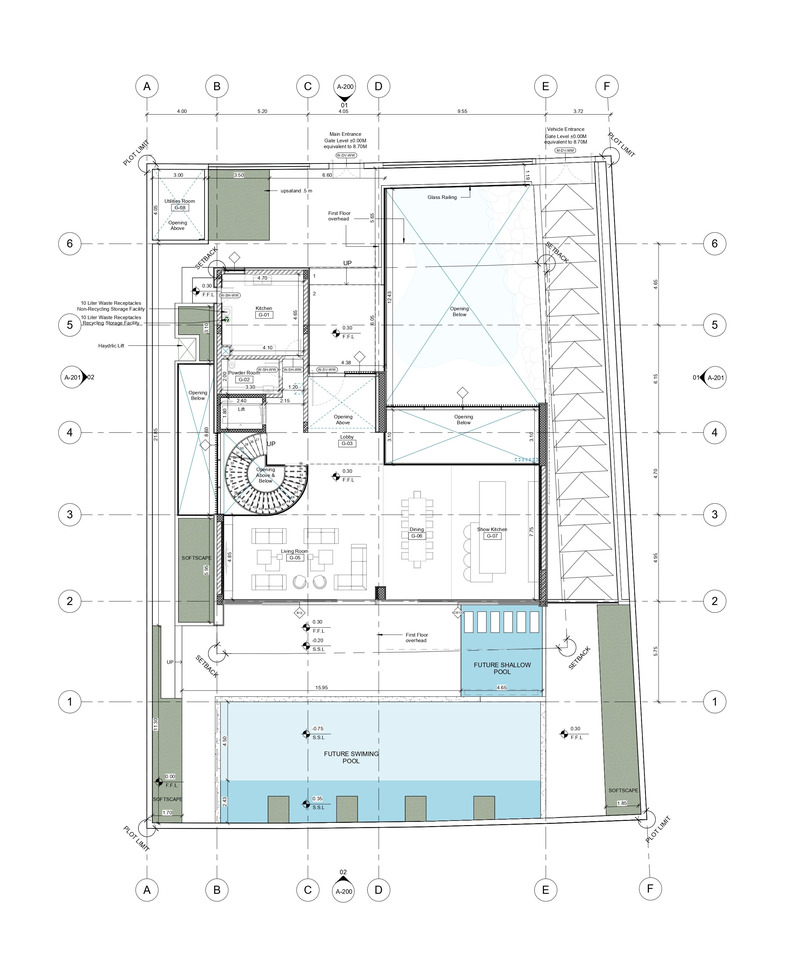 Dossier de presse | 7688-01 - Communiqué de presse | MEMAR Architecture Unveils Award-Winning Dubai Hills Villa - MEMAR Architecture - Architecture résidentielle - Ground floor plan of Dubai Hills Villa by MEMAR Architecture, showing the spatial organization of living, dining, and outdoor areas. - Crédit photo : MEMAR Architecture
