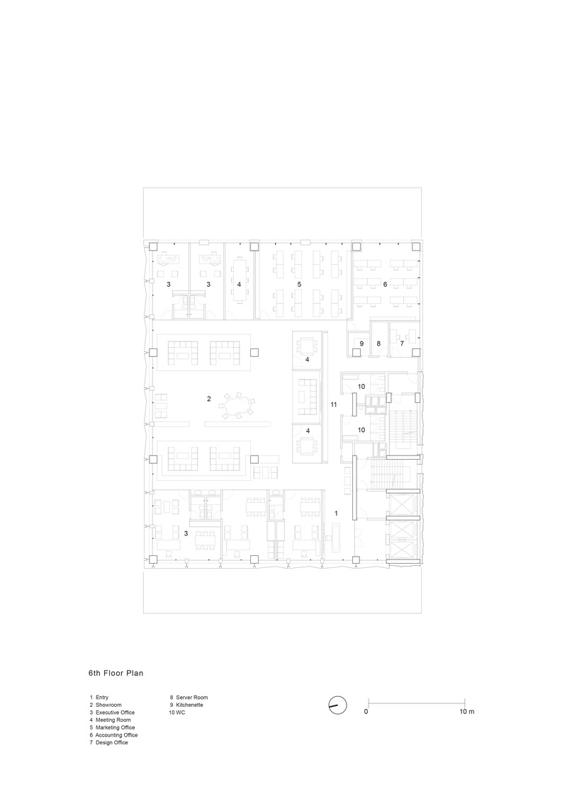 Dossier de presse | 7623-02 - Communiqué de presse | Quartz Plaza: Crystallized Echoes of Geologic Time - Salon Alper Derinbogaz - Architecture commerciale - 6th Floor Plan  - Crédit photo : Salon Alper Derinbogaz<span></span>