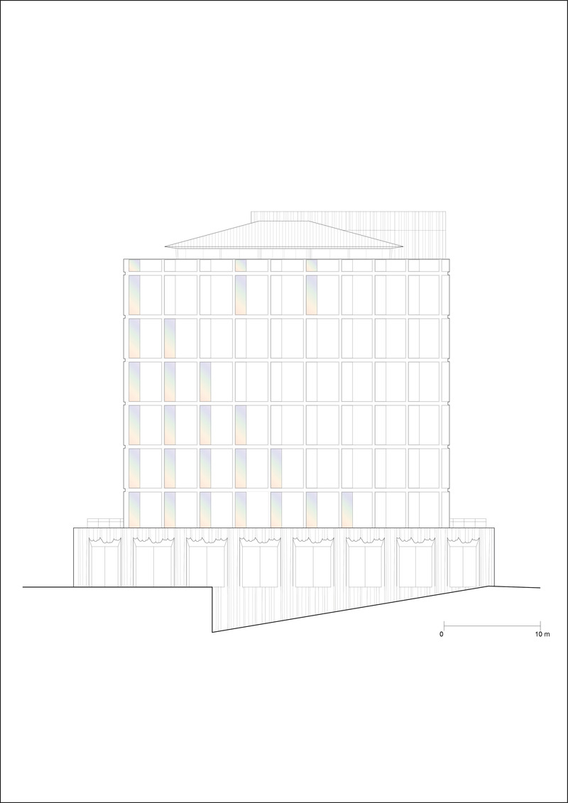 Dossier de presse | 7623-02 - Communiqué de presse | Quartz Plaza: Crystallized Echoes of Geologic Time - Salon Alper Derinbogaz - Architecture commerciale - North Elevation - Crédit photo : Salon Alper Derinbogaz<span></span>