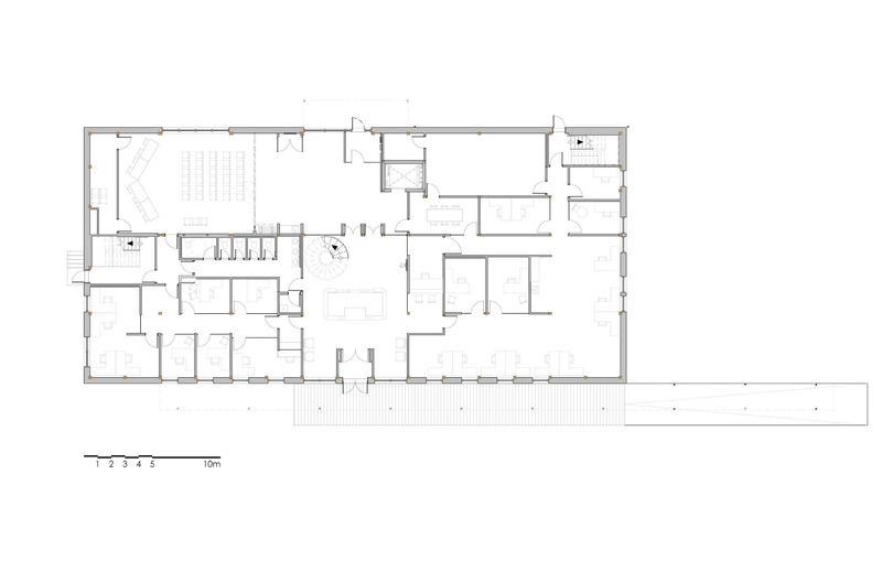Dossier de presse | 755-08 - Communiqué de presse | Nouvel hôtel de ville de La Pêche - BGLA - Architecture institutionnelle - plan rez-de-chaussée - Crédit photo : n/a
