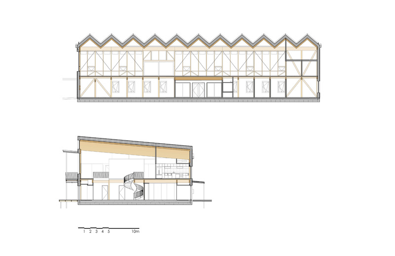 Dossier de presse | 755-08 - Communiqué de presse | Nouvel hôtel de ville de La Pêche - BGLA - Architecture institutionnelle - coupes - Crédit photo : n/a