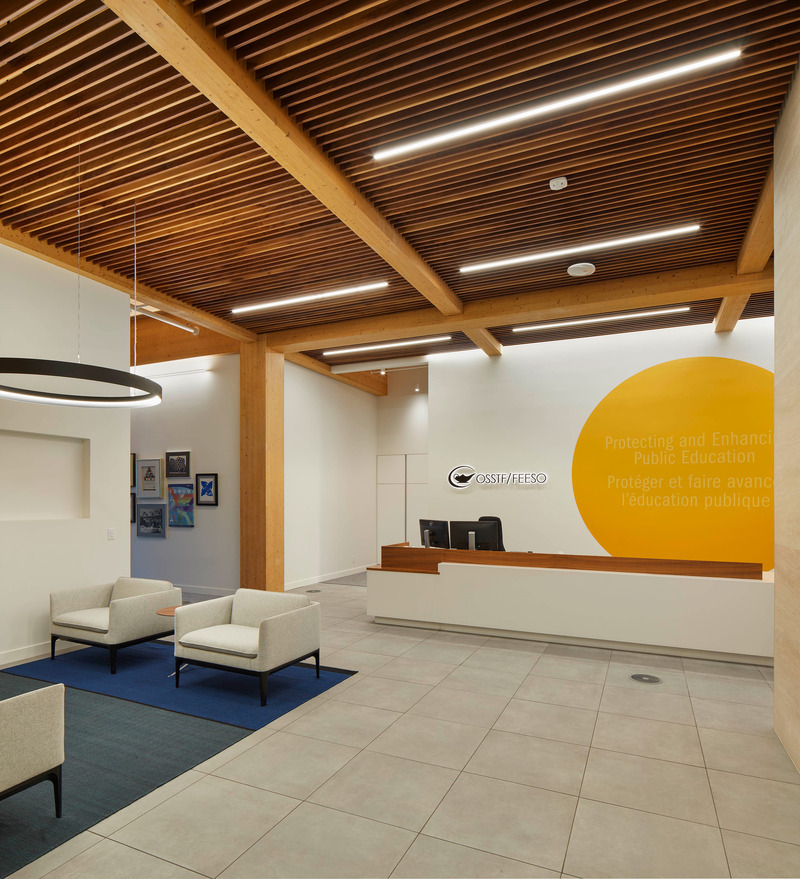 Dossier de presse | 2035-03 - Communiqué de presse | Ontario Secondary School Teachers' Federation (OSSTF) Building - Kasian Architecture Interior Design and Planning & Moriyama Teshima Architects - Design d’intérieur commercial - Crédit photo : Tom Arban