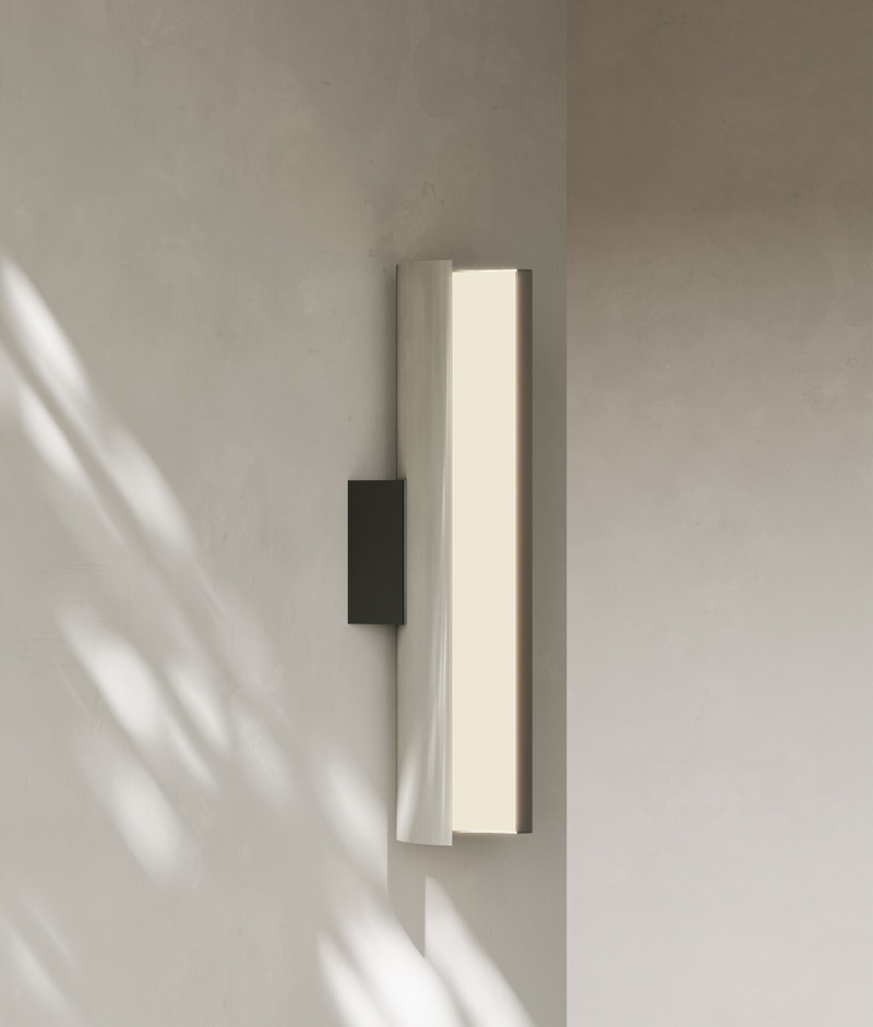 Press kit | 2351-05 - Press release | Anony to Release New ‘Pola’ Collection at WantedDesign 2025 - Anony - Lighting Design -  Pola Sconce, Brushed Aluminum  - Photo credit: Anony
