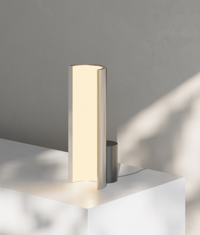 Press kit | 2351-05 - Press release | Anony to Release New ‘Pola’ Collection at WantedDesign 2025 - Anony - Lighting Design -  Pola Table Lamp, Brushed Aluminum  - Photo credit: Anony