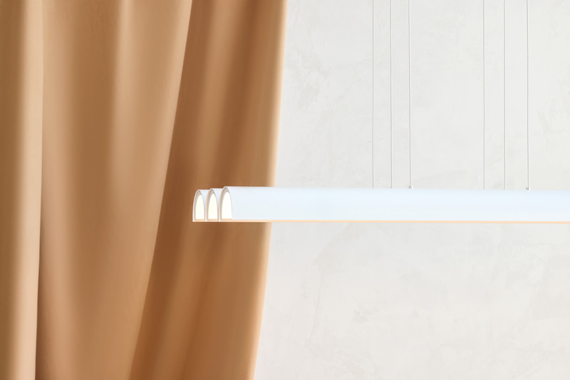Press kit | 2351-05 - Press release | Anony to Release New ‘Pola’ Collection at WantedDesign 2025 - Anony - Lighting Design - Pola Chandelier 4ft, Matte White  - Photo credit: Ryan McCoy