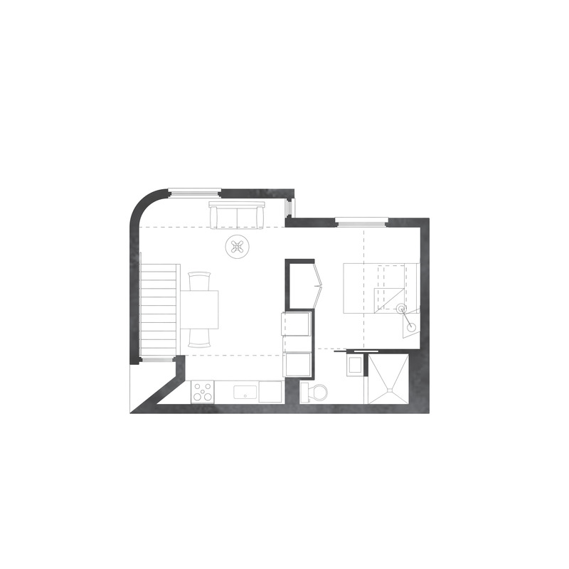 Press kit | 1600-05 - Press release | Pocket Laneway House - Weiss Architecture & Urbanism Limited - Residential Architecture - Floor plan - Photo credit: Weiss Architecture &amp; Urbanism