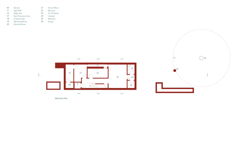 Press kit | 1600-04 - Press release | Shudell House - Weiss Architecture & Urbanism Limited - Residential Architecture - Basement plan - Photo credit: Weiss Architecture &amp; Urbanism