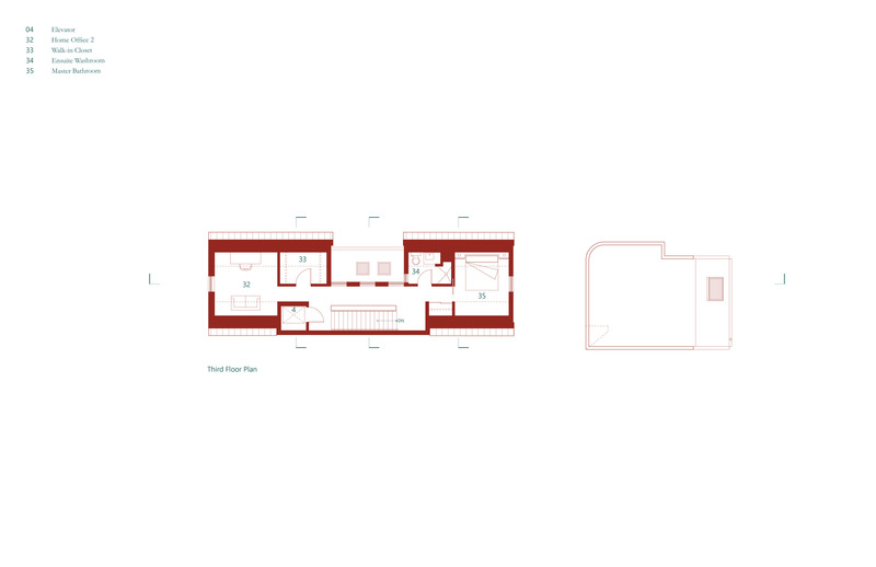 Press kit | 1600-04 - Press release | Shudell House - Weiss Architecture & Urbanism Limited - Residential Architecture - Third floor plan - Photo credit: Weiss Architecture &amp; Urbanism