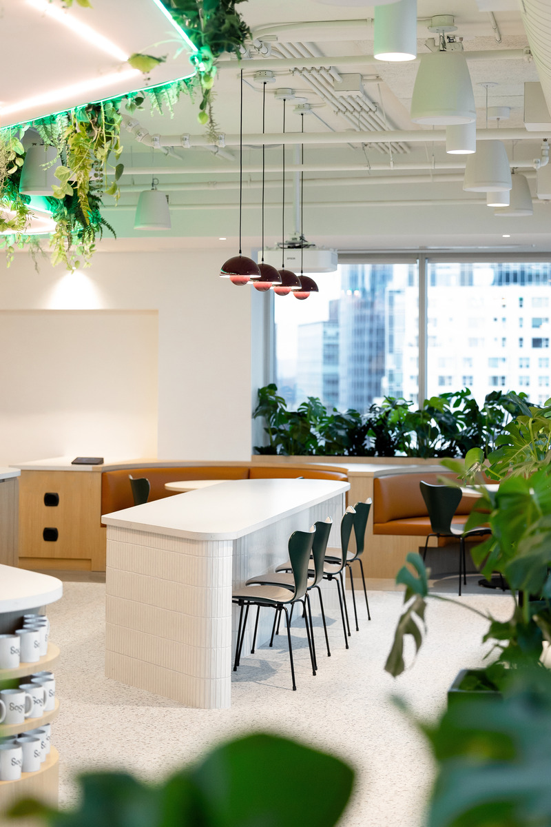 Press kit | 5571-04 - Press release | Sage HQ - Edit Studios Inc. - Commercial Interior Design - Kitchen Island - Photo credit: Brett Hitchins