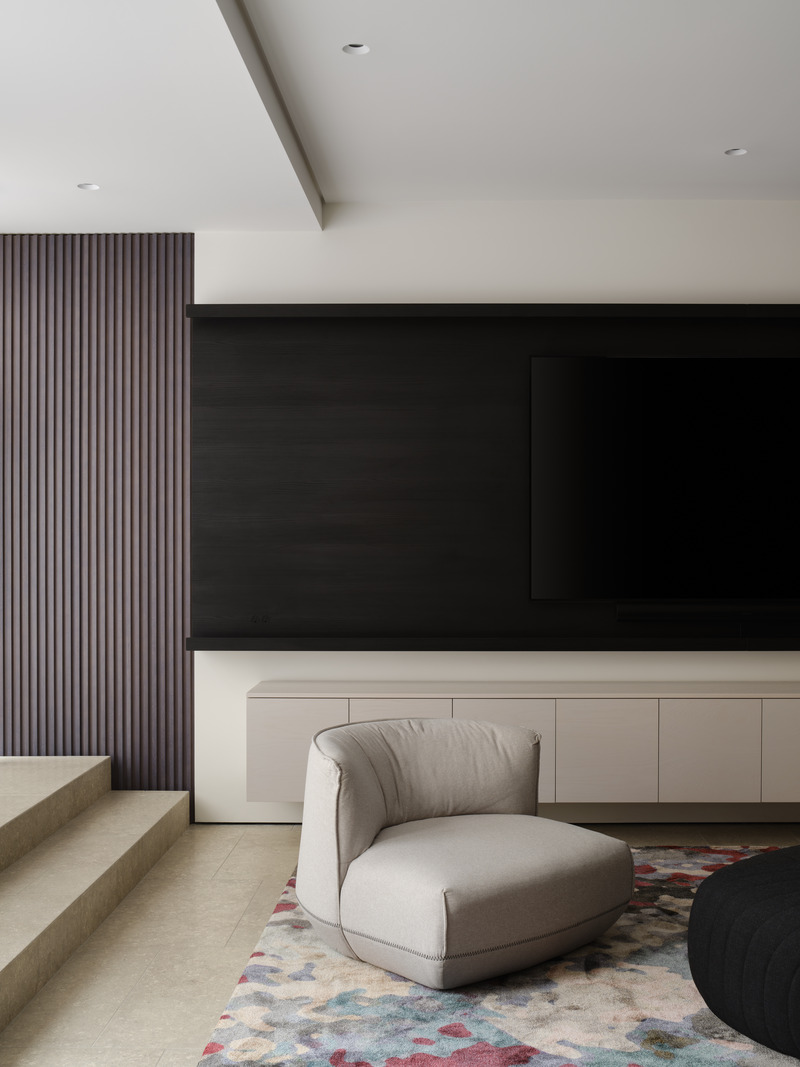 Press kit | 2942-06 - Press release | Glasgow residence - Reigo & Bauer - Residential Interior Design - Lower Level - Lounge Area<br> - Photo credit: Doublespace Photography