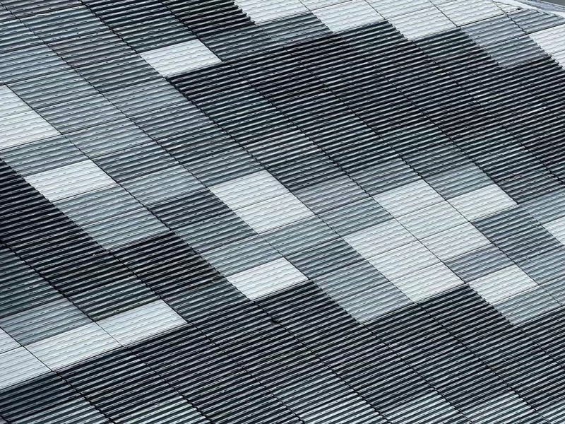 Press kit | 5086-03 - Press release | Baoshan Waste-to-Energy Center Transforms Shanghai's Industrial Legacy into Green Landmark - Ballistic Architecture Machine (BAM) - Industrial Architecture - Detail of solid concrete façade panels, their pattern derived from mountain-range photography. - Photo credit:  Derryck Menere 