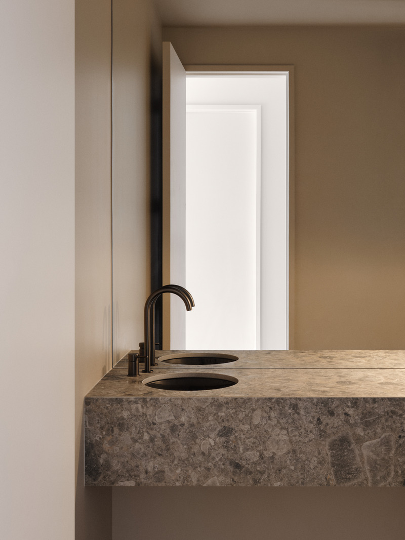 Press kit | 4241-10 - Press release | Montpellier House - Vives St-Laurent - Residential Interior Design - Powder room - Photo credit: Alex Lesage