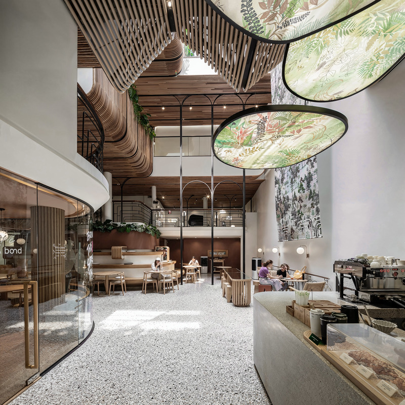 Press kit | 7671-01 - Press release | Double B Hostel — Local Craft, Global Design — Bangkok's New Hostel Icon - VMA Design Studio - Commercial Architecture - Center Courtyard - Photo credit: Art Chitsanupong