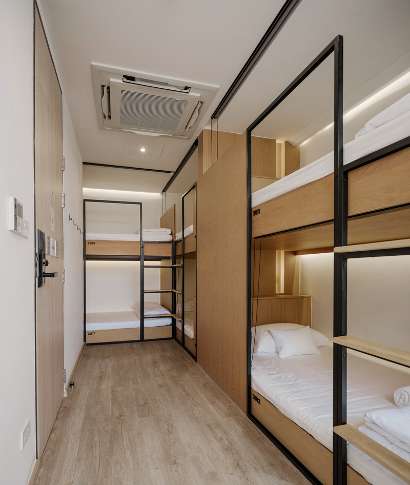 Press kit | 7671-01 - Press release | Double B Hostel — Local Craft, Global Design — Bangkok's New Hostel Icon - VMA Design Studio - Commercial Architecture - Hostel Dorm Room - Photo credit: Peerapat Wimolrungkarat