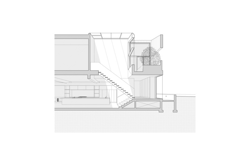 Dossier de presse | 2744-10 - Communiqué de presse | Junction Semi - StudioAC - Architecture résidentielle - Atrium Section - Crédit photo : Yu Chu Su