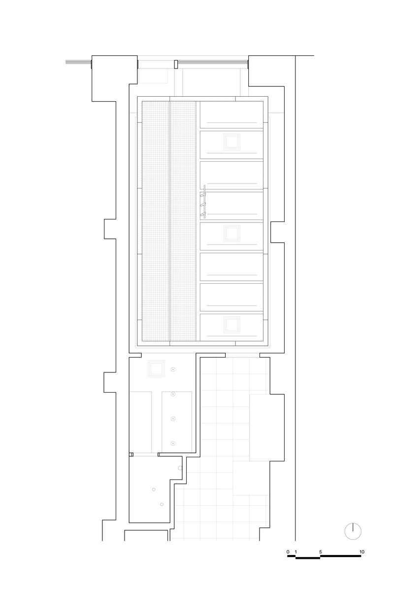 Press kit | 7707-01 - Press release | Model Practice Transforms Historic Garment District Space into Award-Winning Korean Restaurant - Model Practice - Commercial Interior Design - Reflected Ceiling Plan - Photo credit: Model Practice