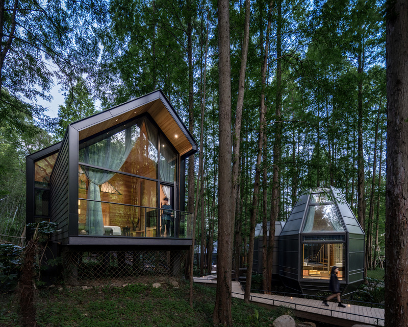 Press kit | 7710-01 - Press release | Dongmingshan Senyu Hotel: A Minimally Invasive Forest Resort in Hangzhou - GLA Architects - Commercial Architecture - Metasequoia Wood Cottage - Photo credit: Chen Xi Studio
